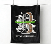 Burberry Vintage Equestrian Knight Plaid B Logo Flannel Throw Blanket B122
